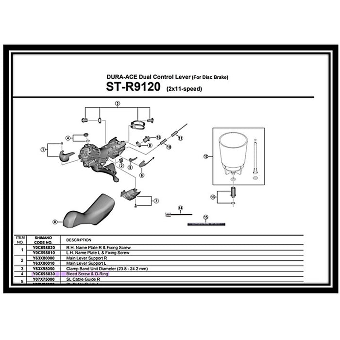 Shimano Shifter Lever Hydraulic Brake Bleed Screw Cap (1 piece)