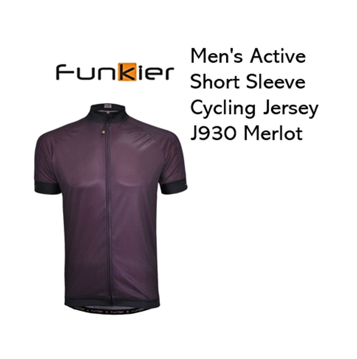 Funkier Men's Active Short Sleeve Cycling Jersey J930 Merlot