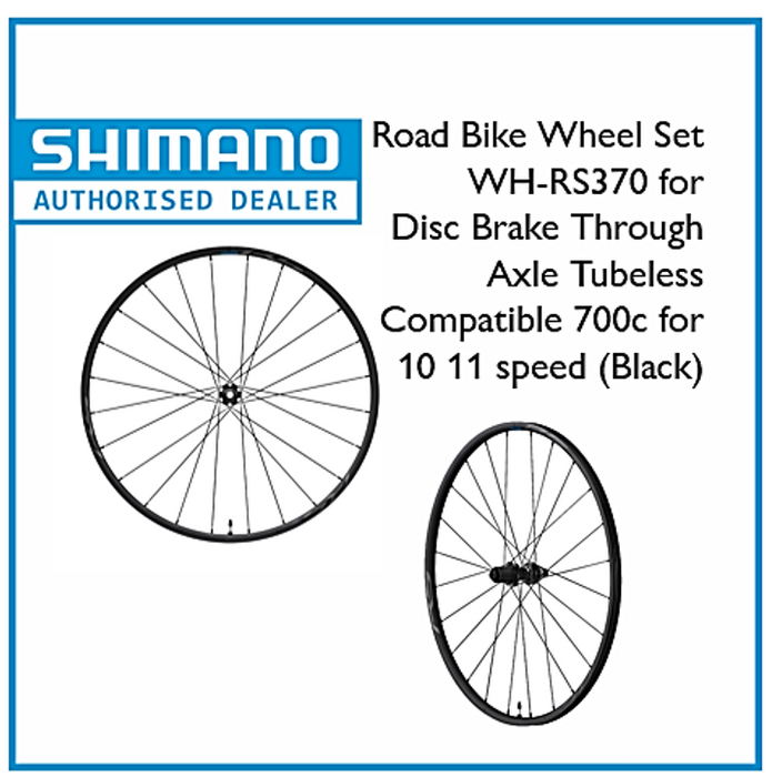 Shimano Road Wheel Set WH-RS370 Disc Brake Tubeless Compatible (Front & Rear)