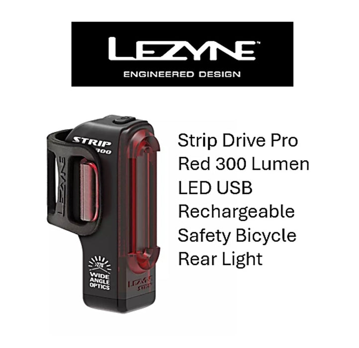 Lezyne Strip Drive Pro 300 Lumen USB Rechargeable Rear Light