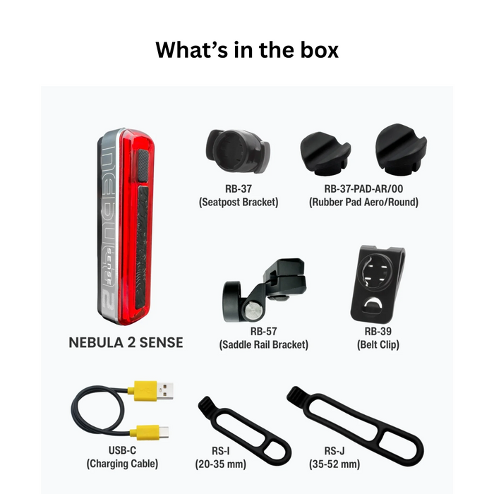 Moon Nebula 2 Sense USB C Rechargeable Rear Light with Motion Sensor
