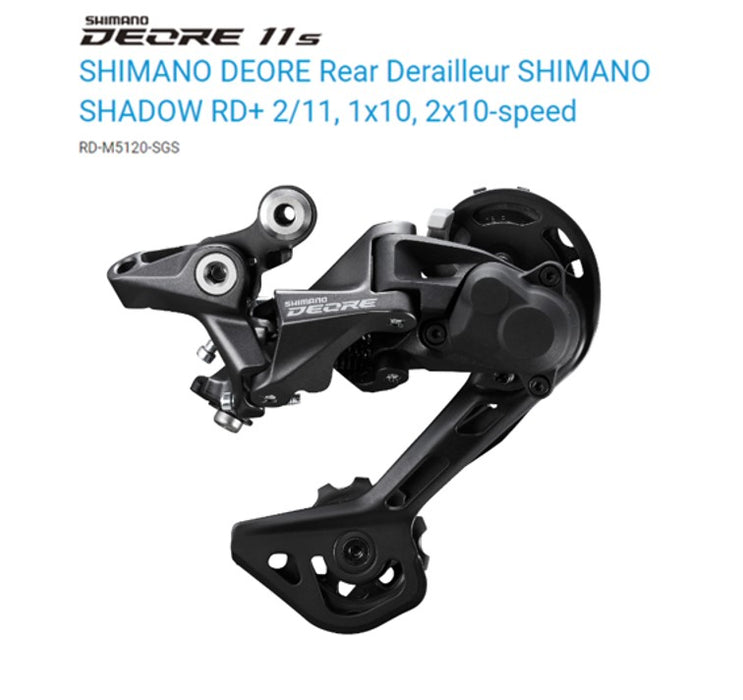 Shimano Rear Deraileur RD-M5120 SGS Deore 10/11 Speed Direct Mount Compatible