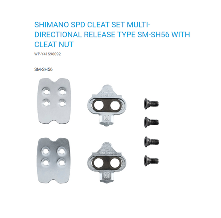 Shimano SPD Cleats SM-SH51 SM-SH56 CL-MT001