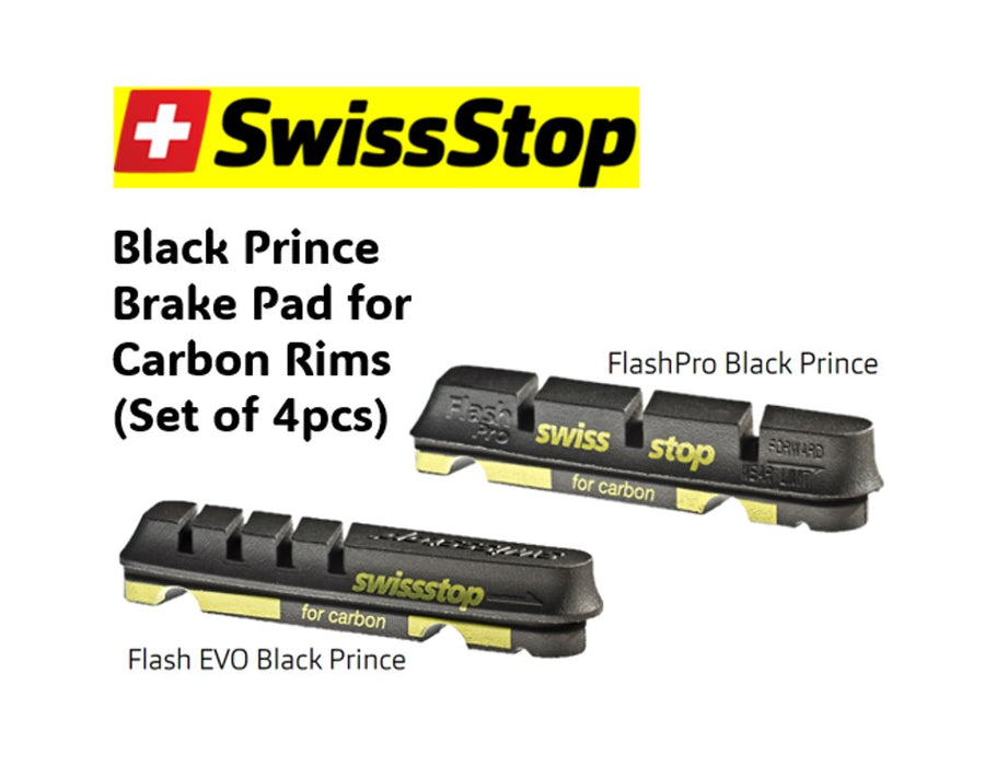 Swiss Stop Black Prince Brake Pad for Carbon Rims (Set of 4pcs)
