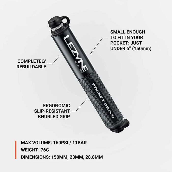 Lezyne Pocket Drive High Pressure Hand Pump