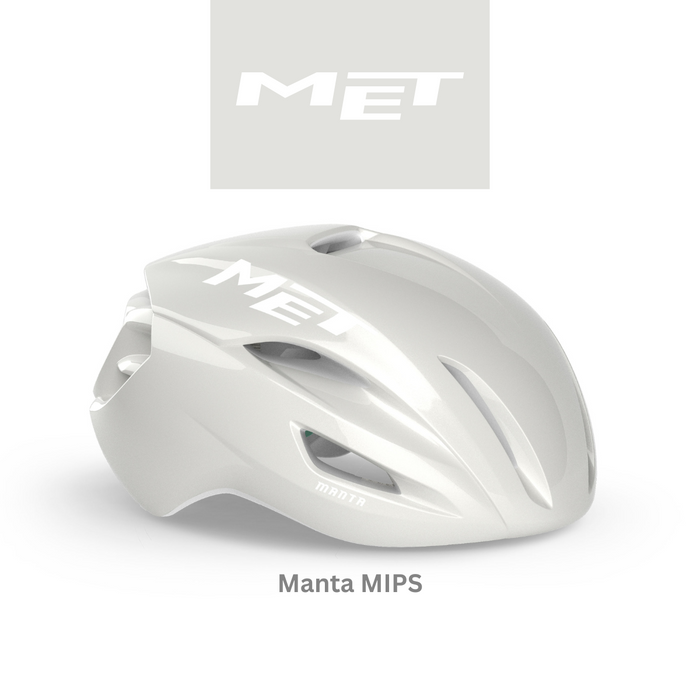 MET Manta / Rivale Road Cycling Helmet with MIPS Limited Edition (Absolute White)