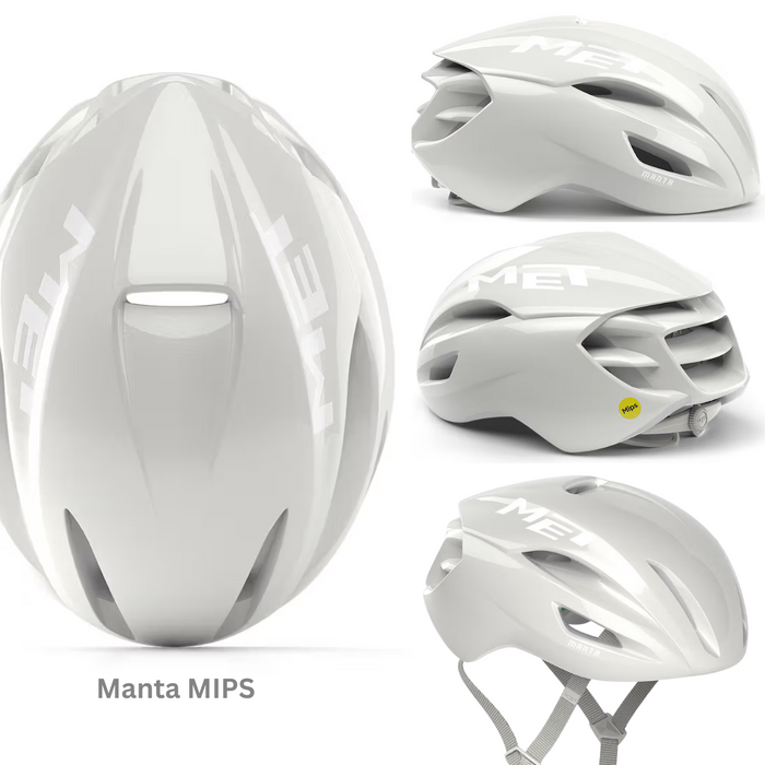MET Manta / Rivale Road Cycling Helmet with MIPS Limited Edition (Absolute White)