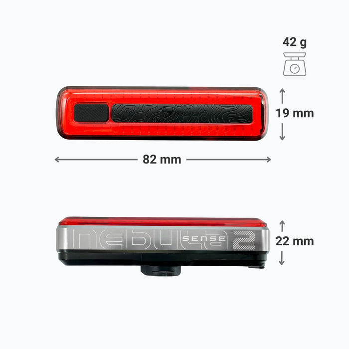 Moon Nebula 2 Sense USB C Rechargeable Rear Light with Motion Sensor
