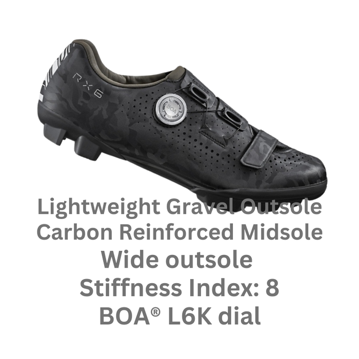Shimano SH-RX600 Off Road Gravel Cycling Shoes (Black)