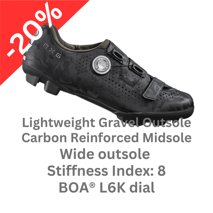 Shimano SH-RX600 Off Road Gravel Cycling Shoes (Black)