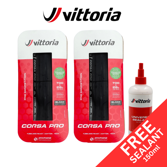 Vittoria Corsa Pro Tubeless (Pair) with Sealant (150ml)