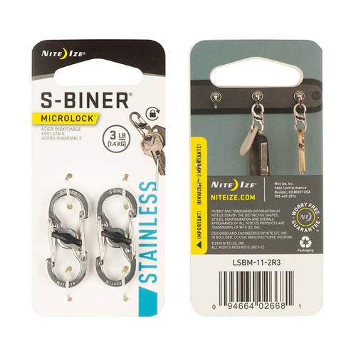 NITEIZE LSBM-11-2R3 MicroLock Steel S-Biner 2-Pack