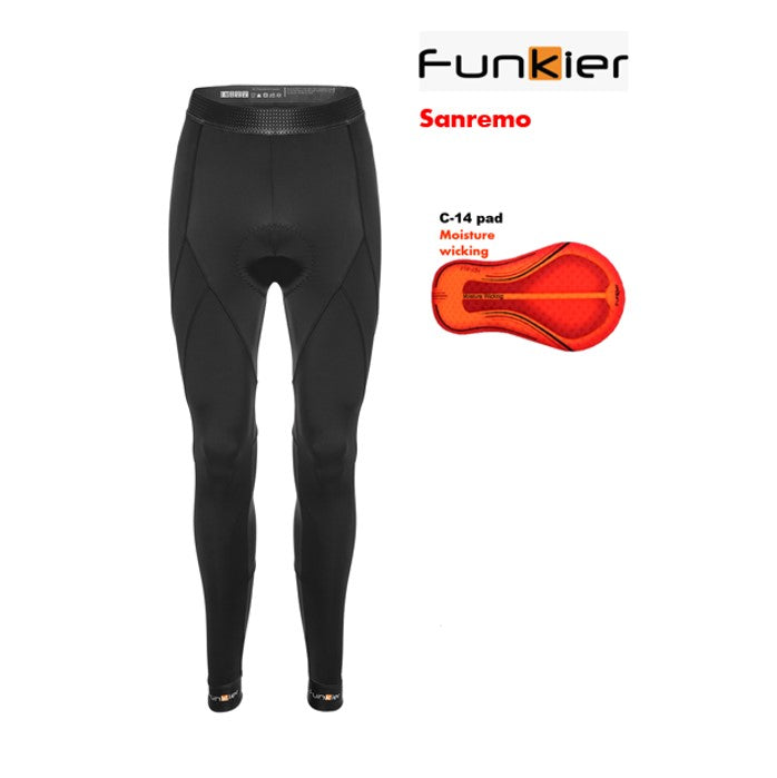 Funkier S270-C14 Men's Pro Cycling Long Tights with High Density Foam Pad
