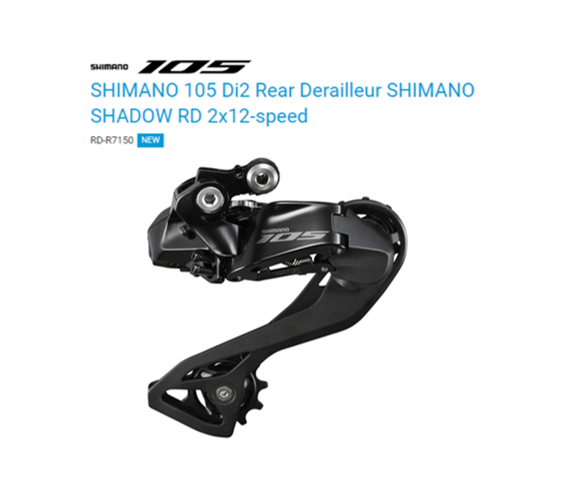 Shimano 105 RD-R7150 Di2 Rear Derailleur 2x12 Speed