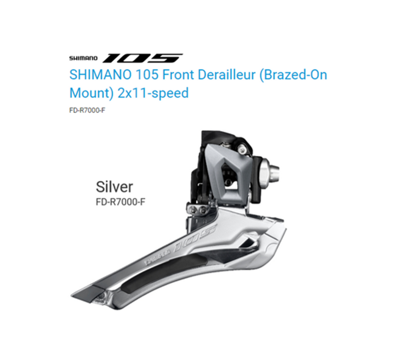 SHIMANO 105 R7000 Front Derailleur Brazed On FD-R7000 — Bike Stop