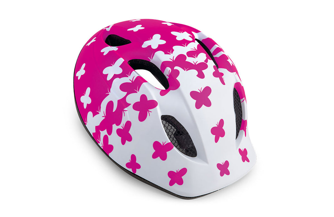 MET Kid's Helmet Buddy White Pink Butterflies